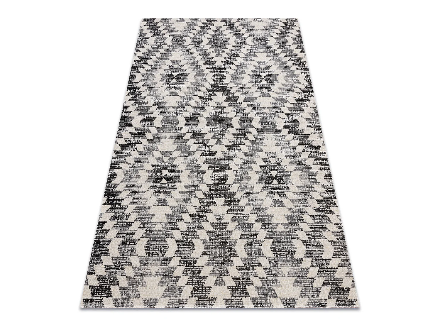 Modern tapijt MUNDO D7461 diamonds 3D outdoor grijs / beige 200x290 cm