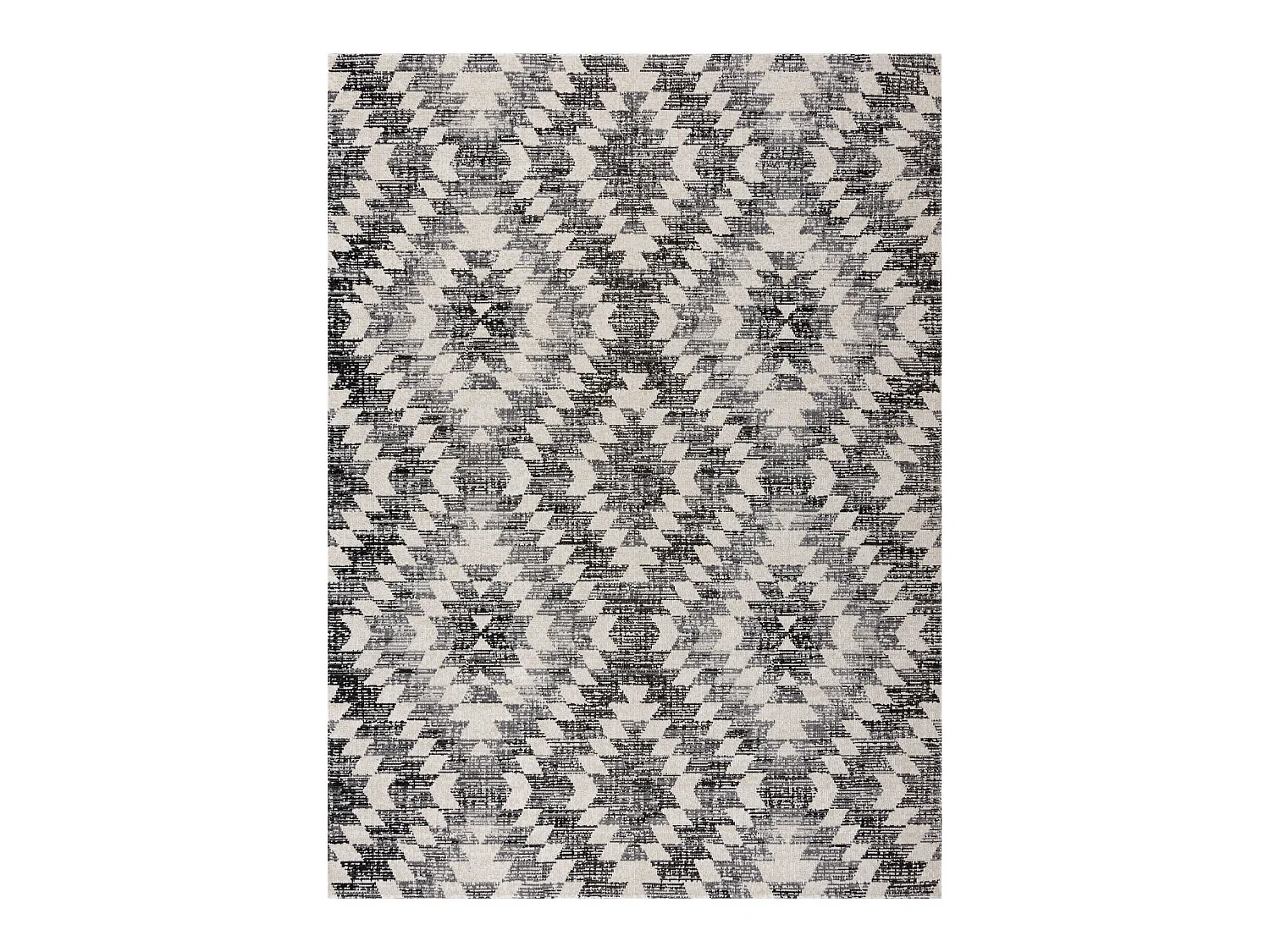 Modern tapijt MUNDO D7461 diamonds 3D outdoor grijs / beige 200x290 cm