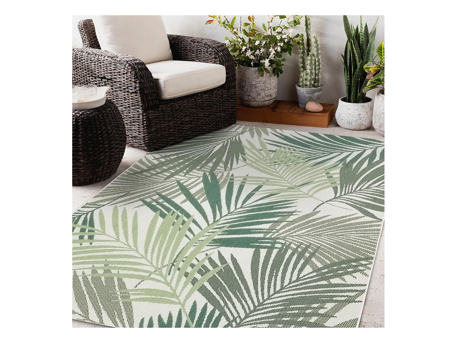 Sisal tapijt SISAL COLOR 19433/062 Blad JUNGLE groenekleuring 80x150 cm