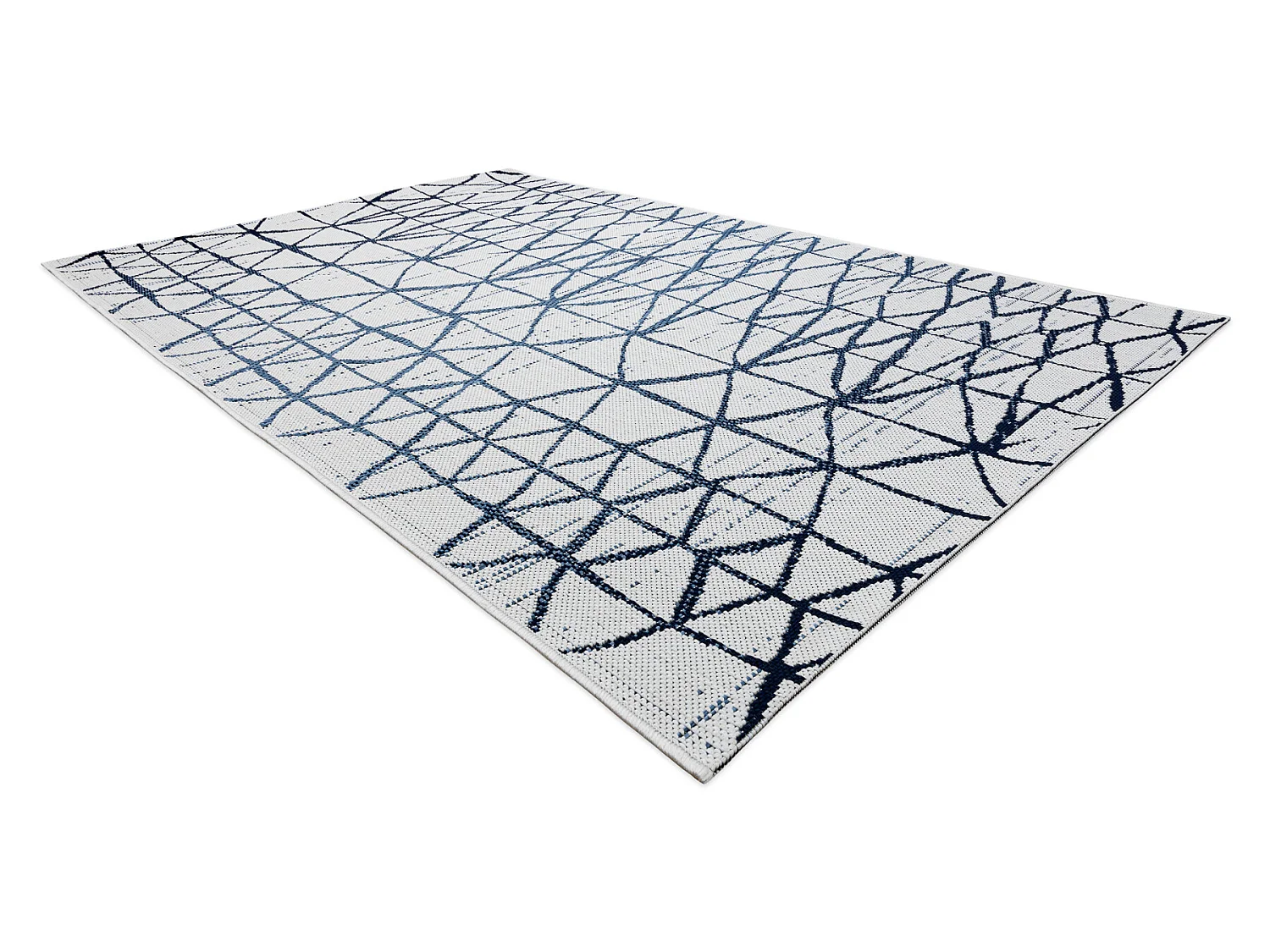 Tapijt Sisal SISAL COLOR 47278306 Lijnen, drieho beige / blauw 60x110 cm