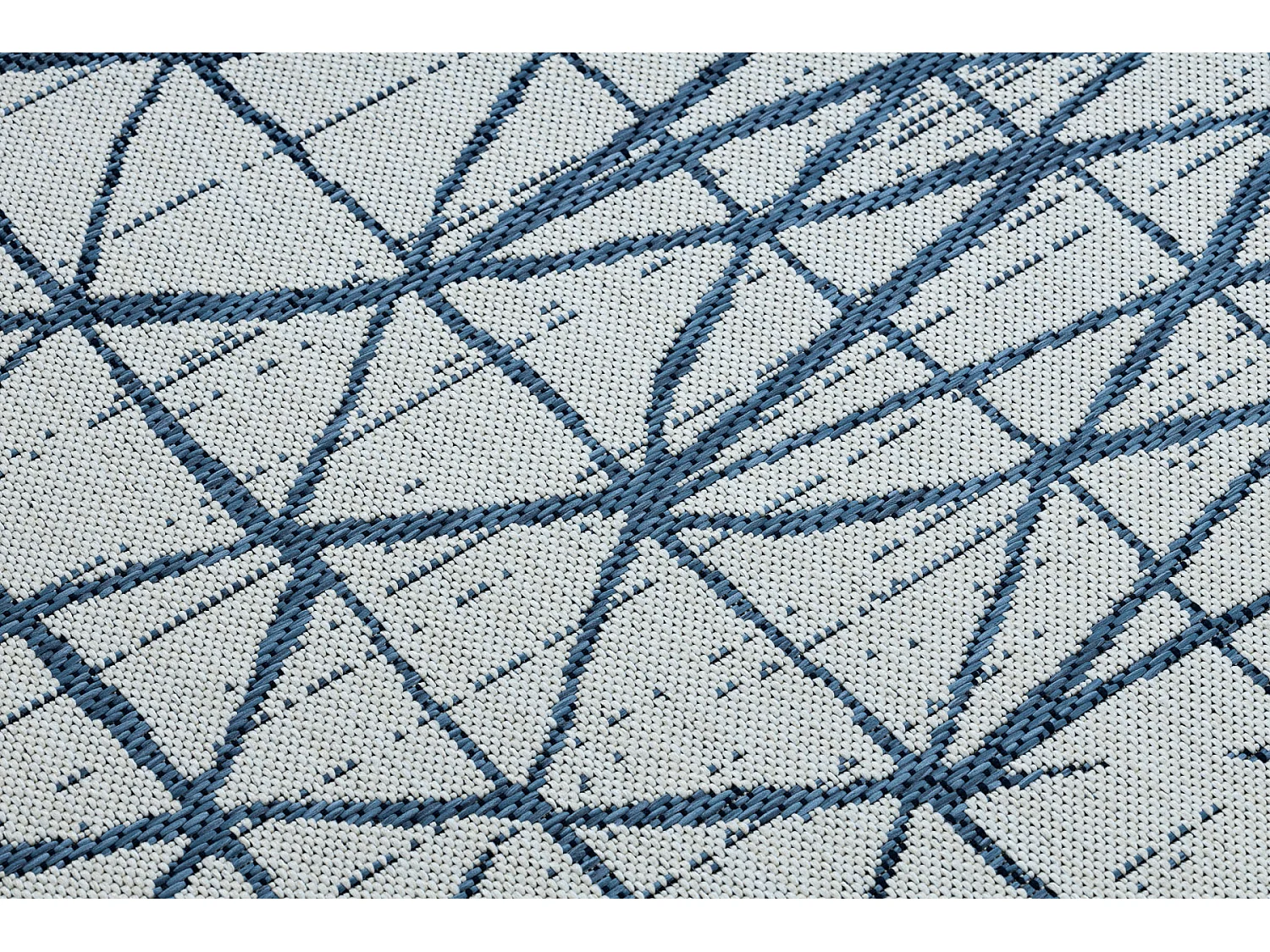 Tapijt Sisal SISAL COLOR 47278306 Lijnen, drieho beige / blauw 60x110 cm