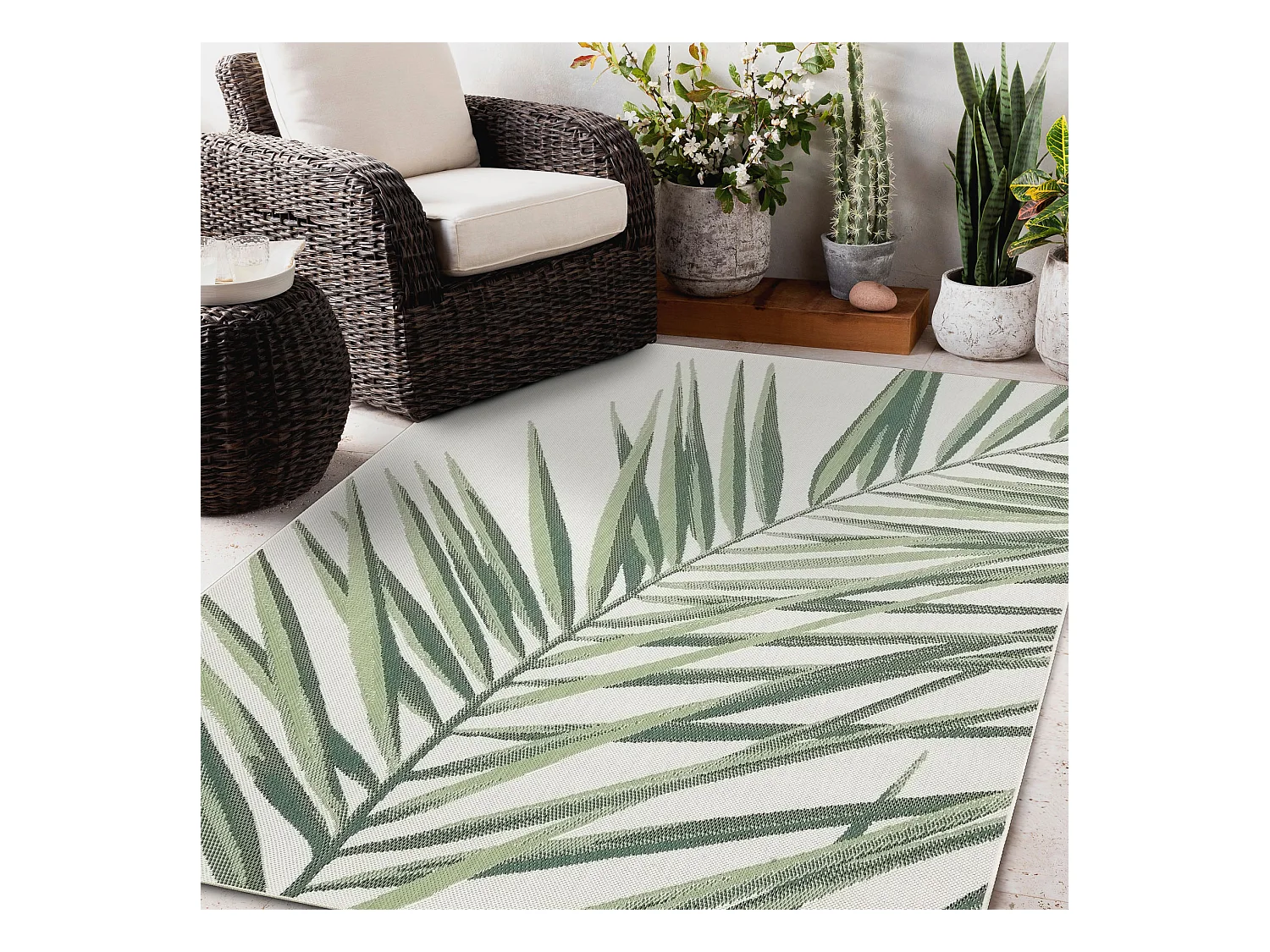 Sisal tapijt SISAL COLOR 19434/062 Blad JUNGLE groenkleuring 80x150 cm