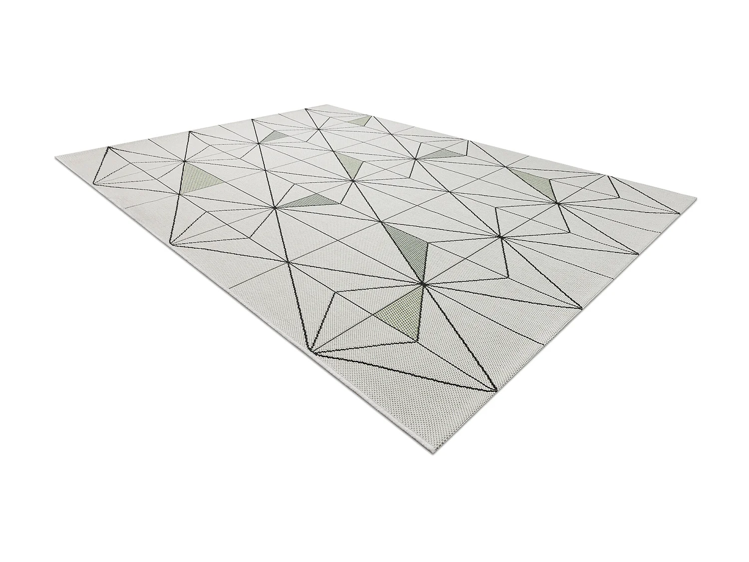 Tapis EN CORDE SIZAL COLOR 19447/062 Losanges Triangles Crème 200x290 cm