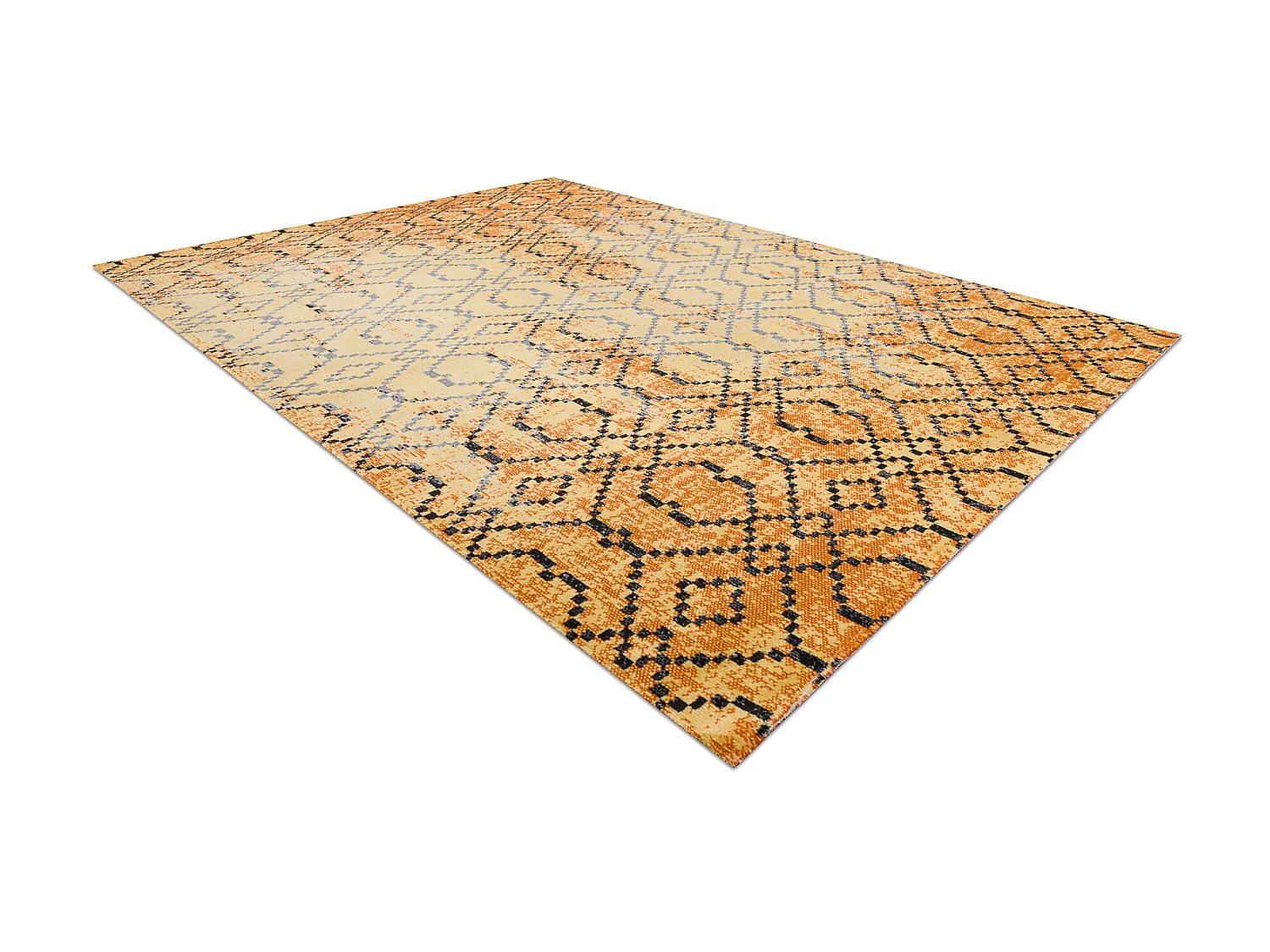 Modern tapijt MUNDO D5751 glamour outdoor oranje / zwart 120x170 cm