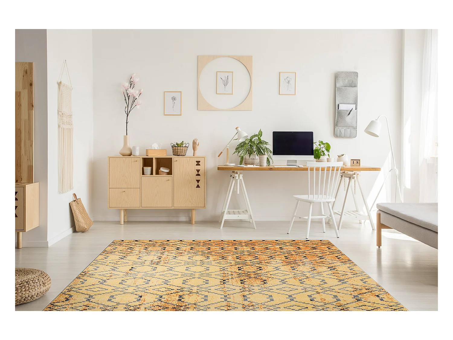 Modern tapijt MUNDO D5751 glamour outdoor oranje / zwart 120x170 cm