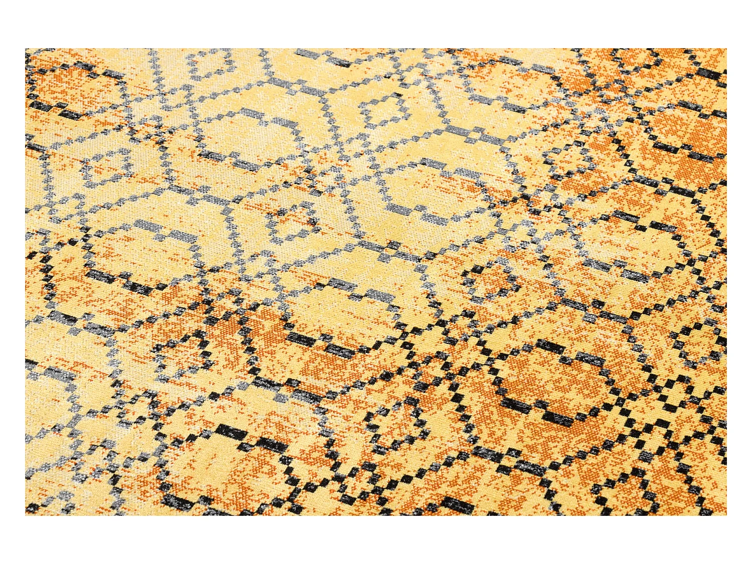 Modern tapijt MUNDO D5751 glamour outdoor oranje / zwart 120x170 cm