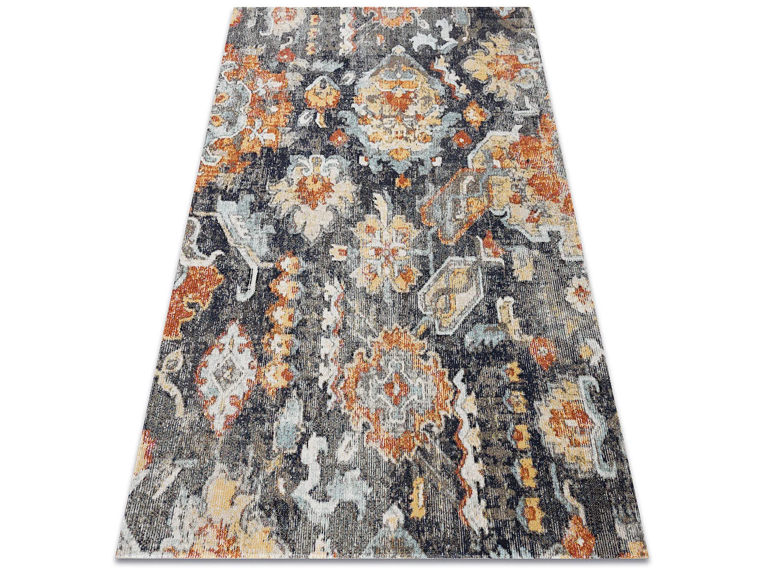 Modern Teppich MUNDO E0671 orientalisch vintage Outdoor schwarz / gelb 180x270 cm