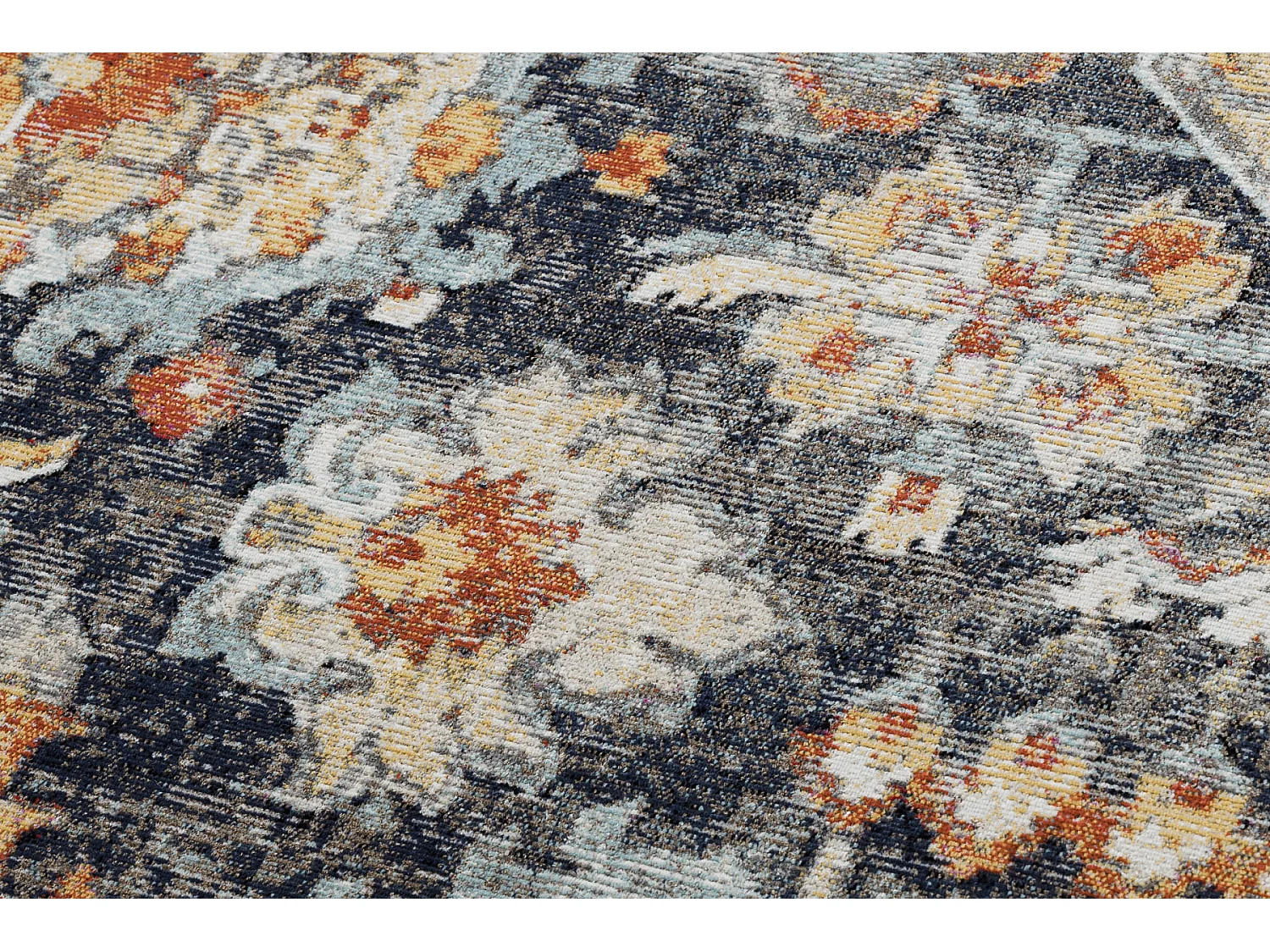 Modern Teppich MUNDO E0671 orientalisch vintage Outdoor schwarz / gelb 180x270 cm