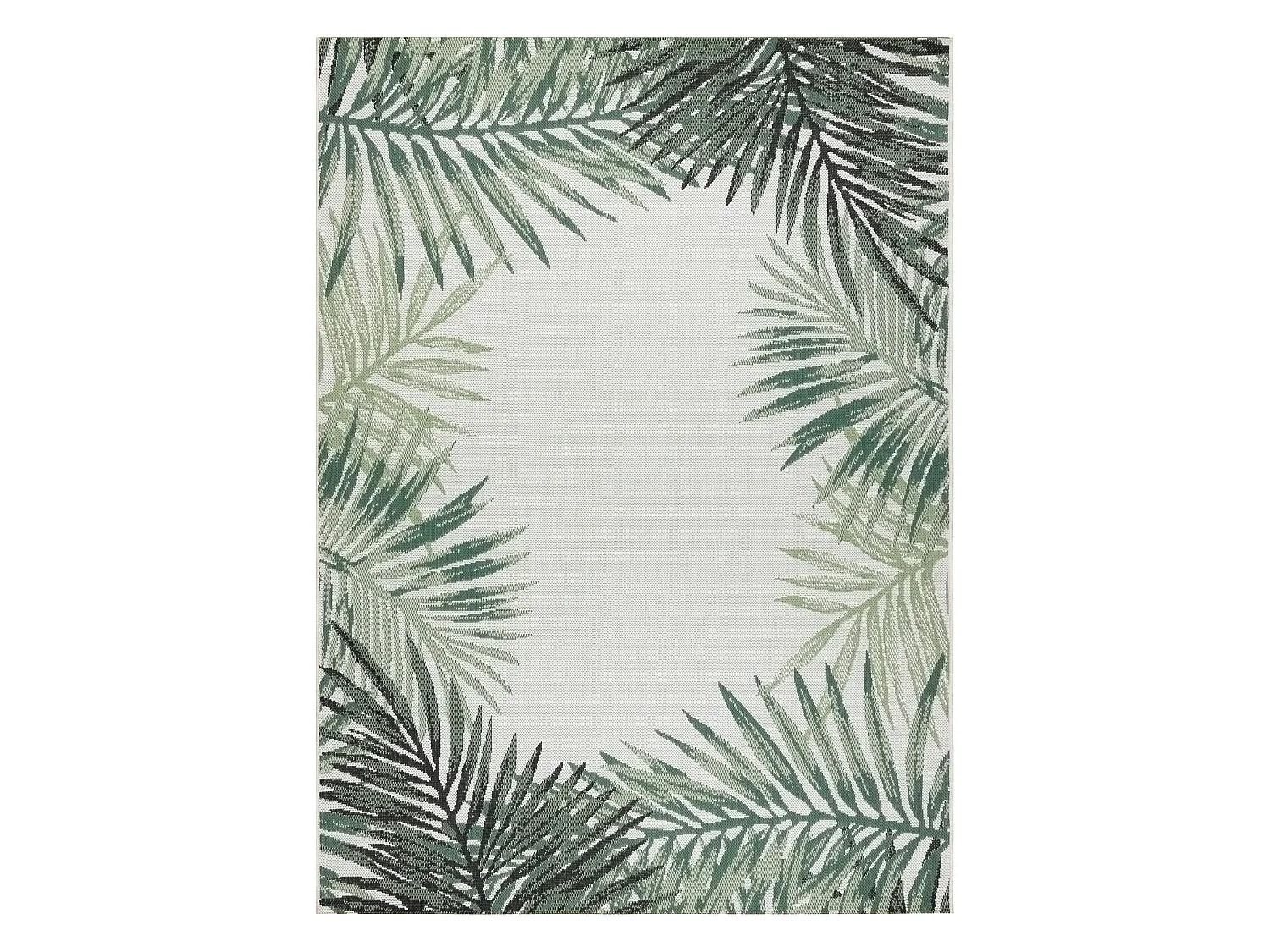 Tapis EN CORDE SIZAL COLOR 19435/062 Feuilles Vert JUNGLE 120x170 cm