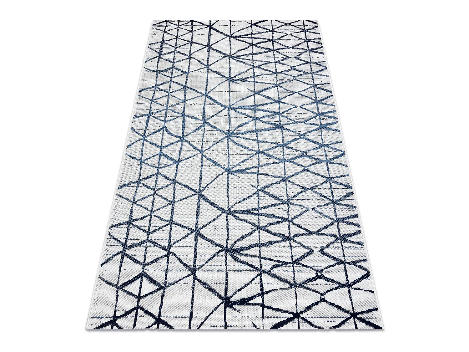 Tapijt Sisal SISAL COLOR 47278306 Lijnen, drieho beige / blauw 140x200 cm