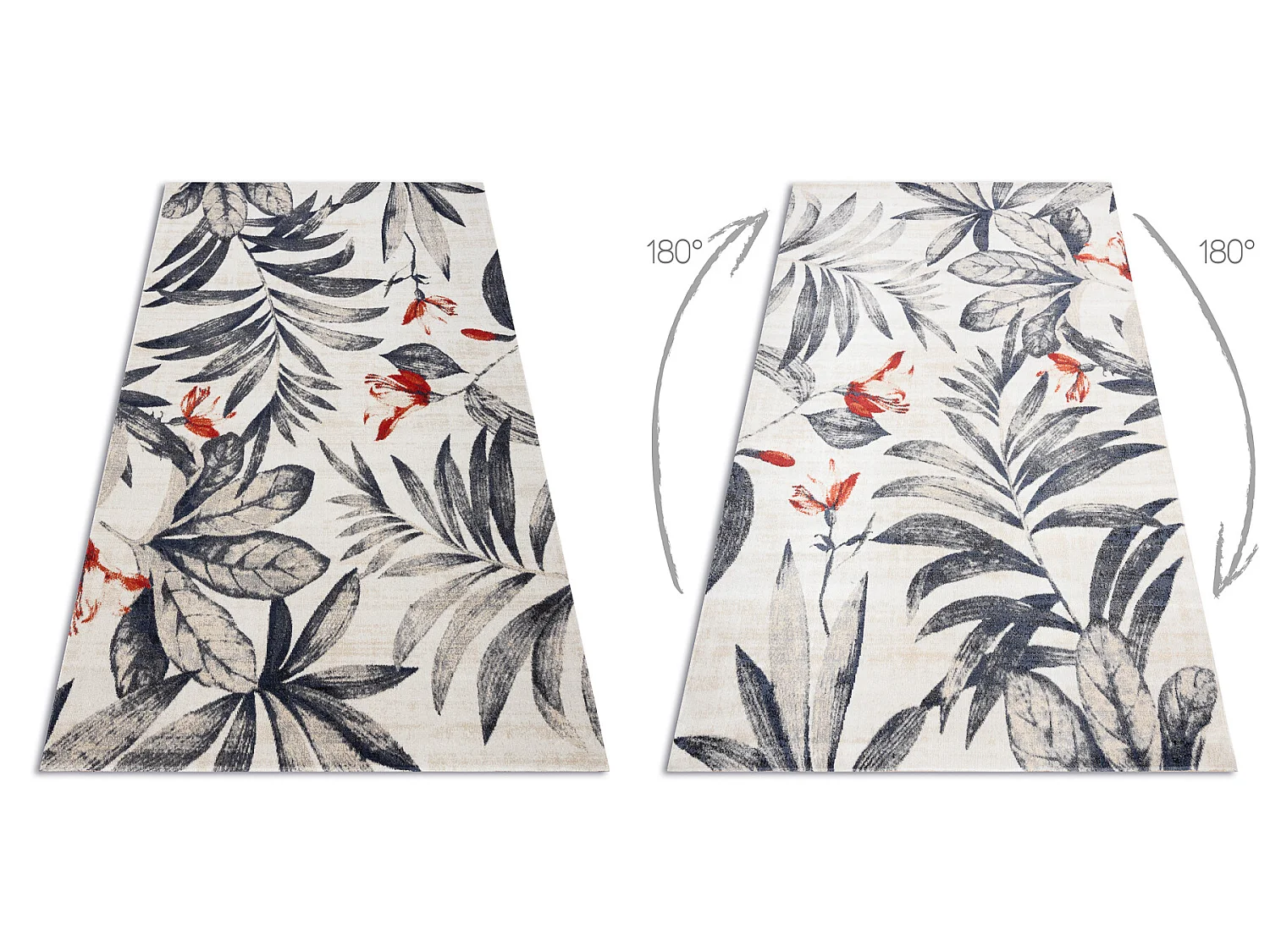 Modern tapijt MUNDO E7181 bladeren outdoor beige / blauw 120x170 cm