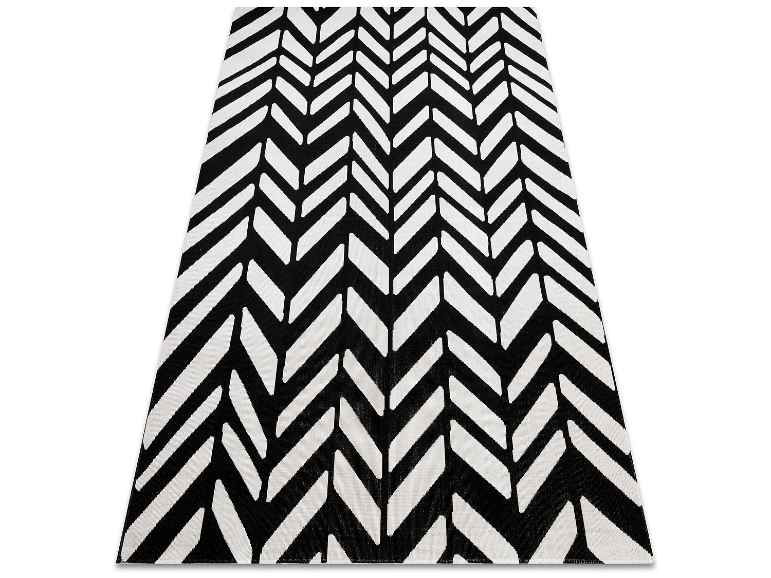 Modern tapijt MUNDO E0571 visgraat outdoor beige / zwart 140x190 cm