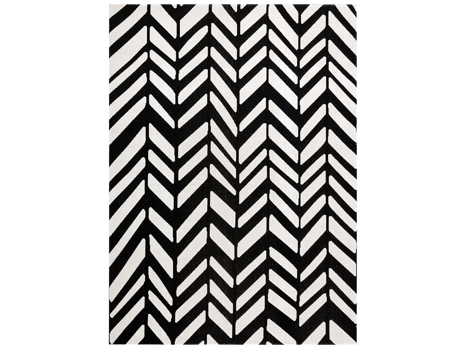 Modern tapijt MUNDO E0571 visgraat outdoor beige / zwart 140x190 cm