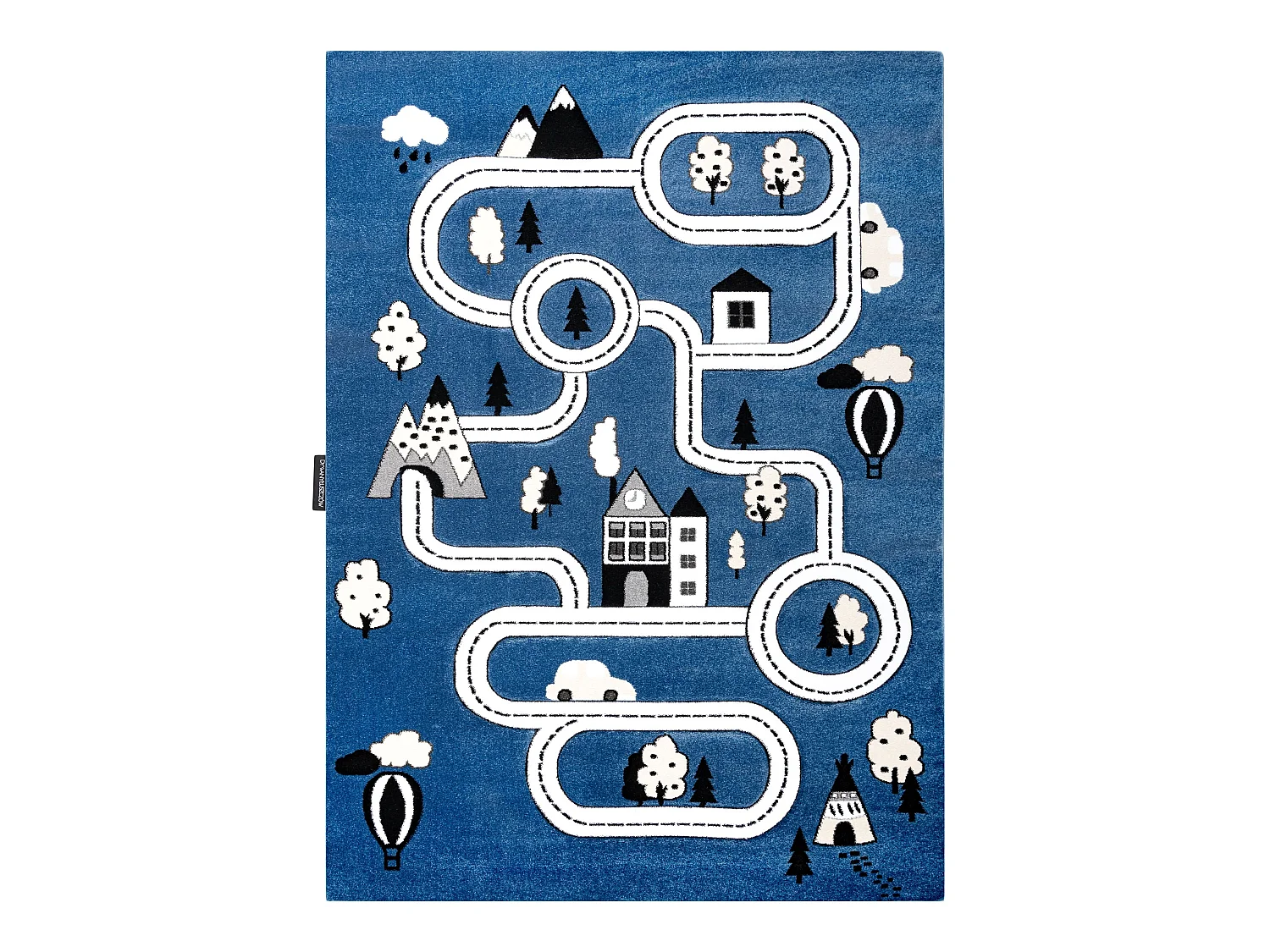 Tapijt PETIT TOWN STAD STRAAT blauw 200x290 cm