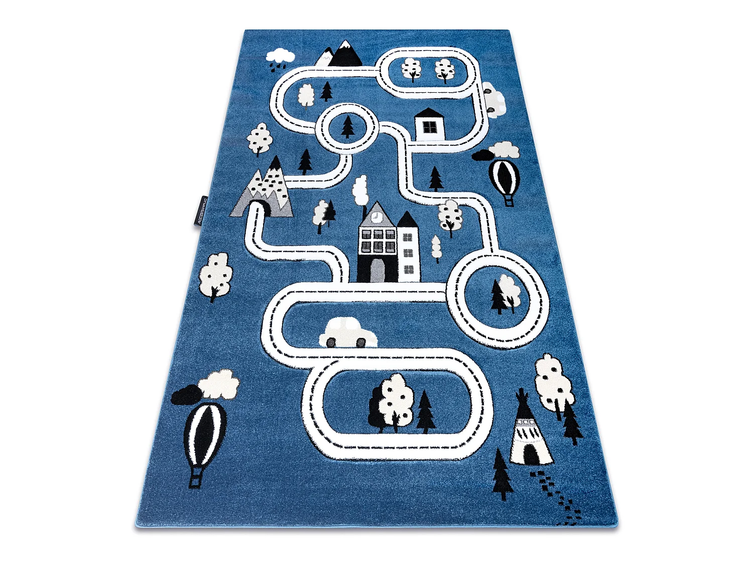 Tapijt PETIT TOWN STAD STRAAT blauw 200x290 cm