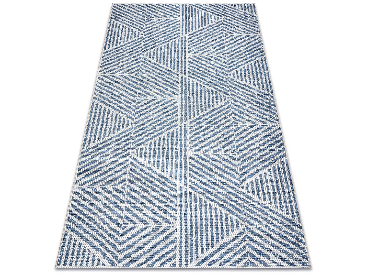 Tapis COLOR 47176360 SISAL lignes, triangles, zigzag beige / bleu 160x230 cm