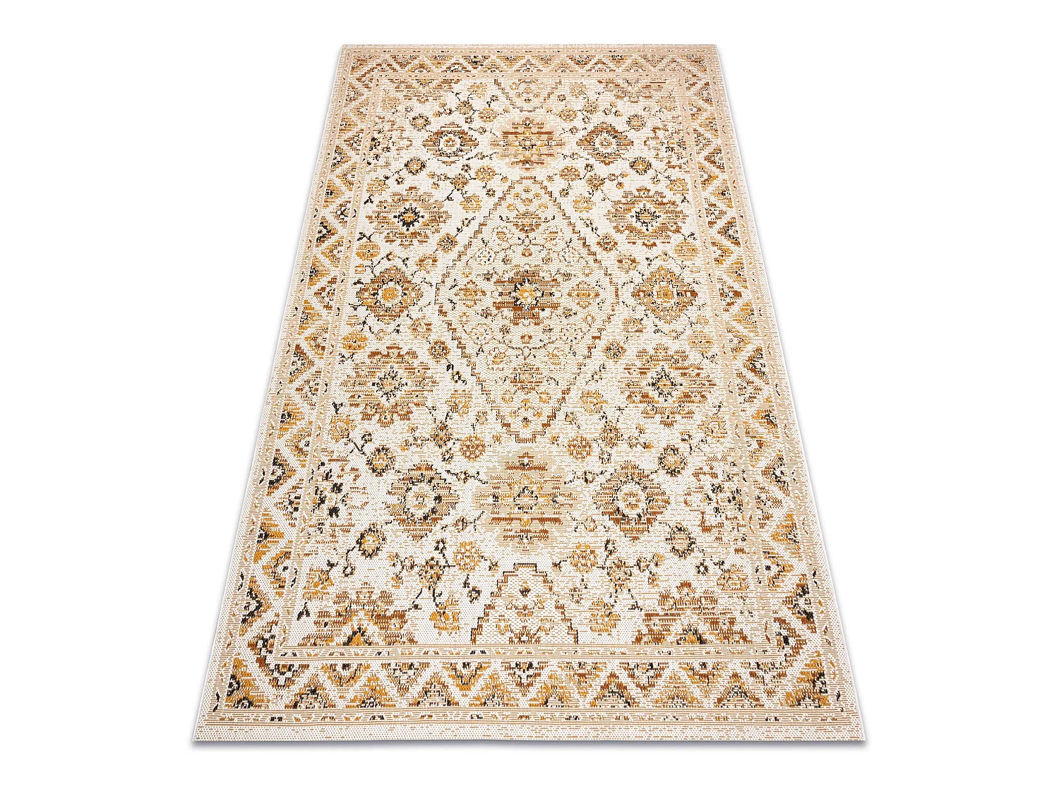 Tapis COLOR 19521460 SISAL ornement, cadre, cannelle - beige 160x230 cm