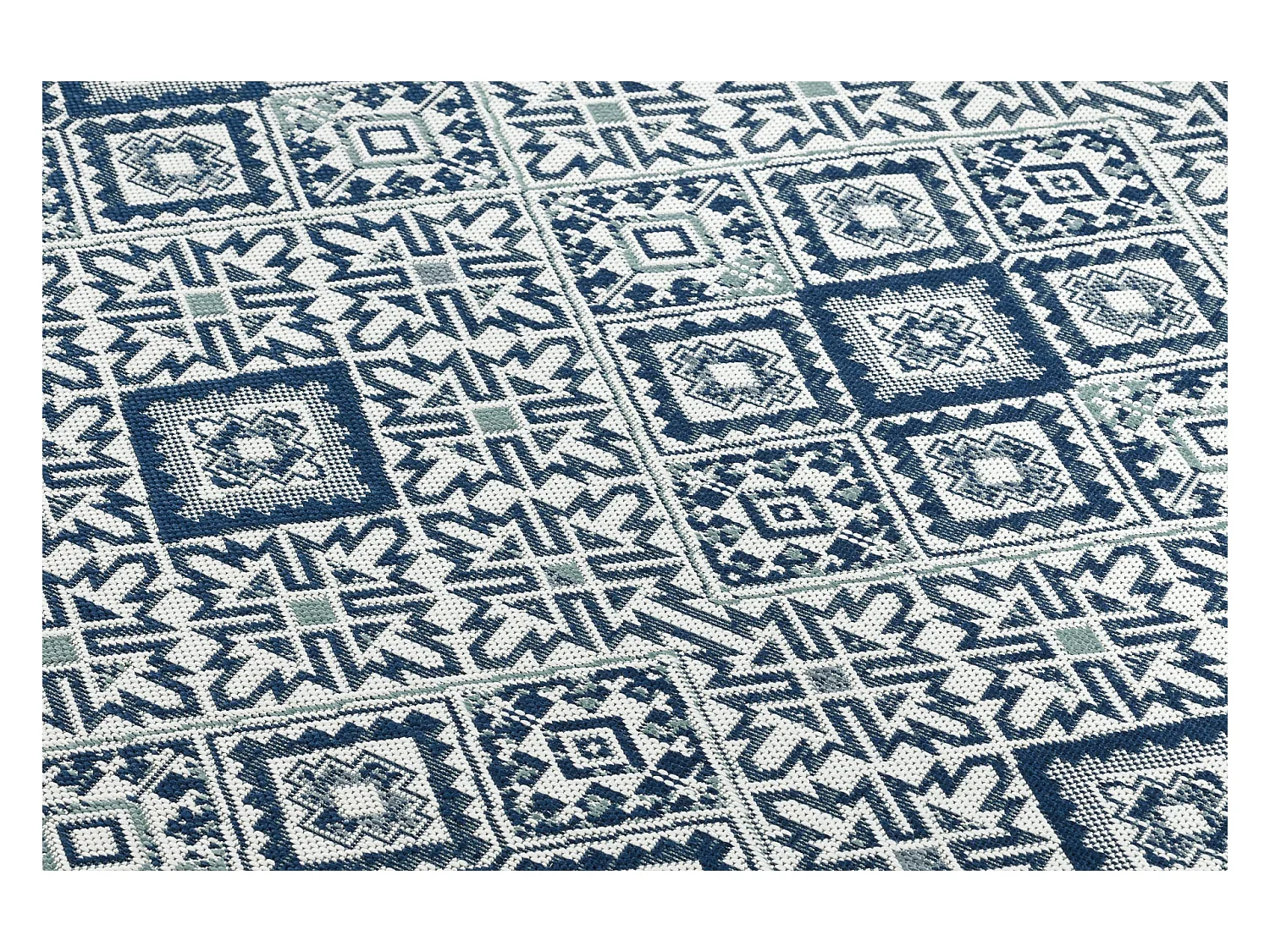 Sisal tapijt SISAL COLOR 19247/699 Vierkant, Diamant, Tegels Blauwkleu 200x290 cm