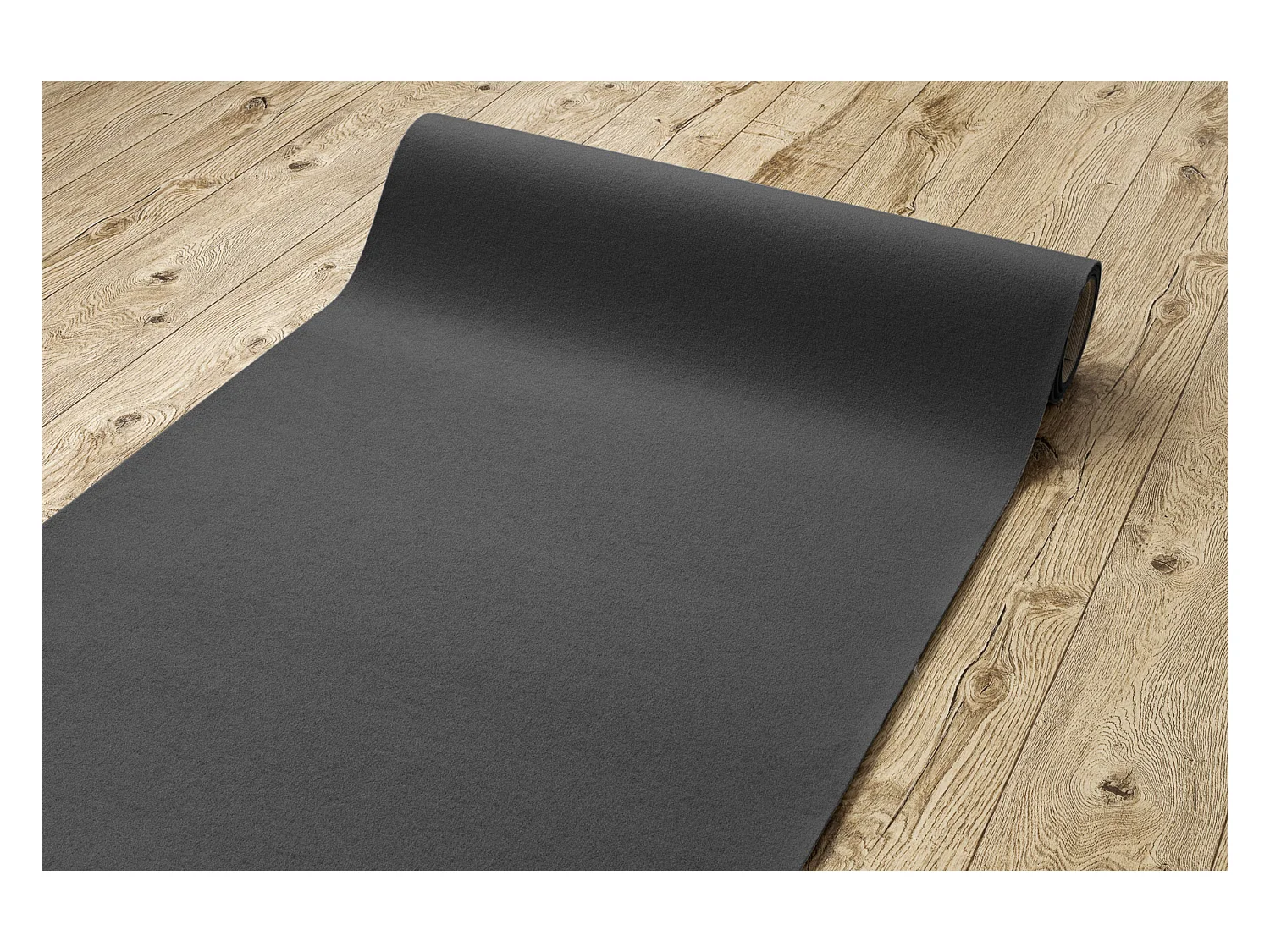Tapis ANTIDÉRAPANT RUMBA 1897 couleur unique gris foncé 60x200 cm