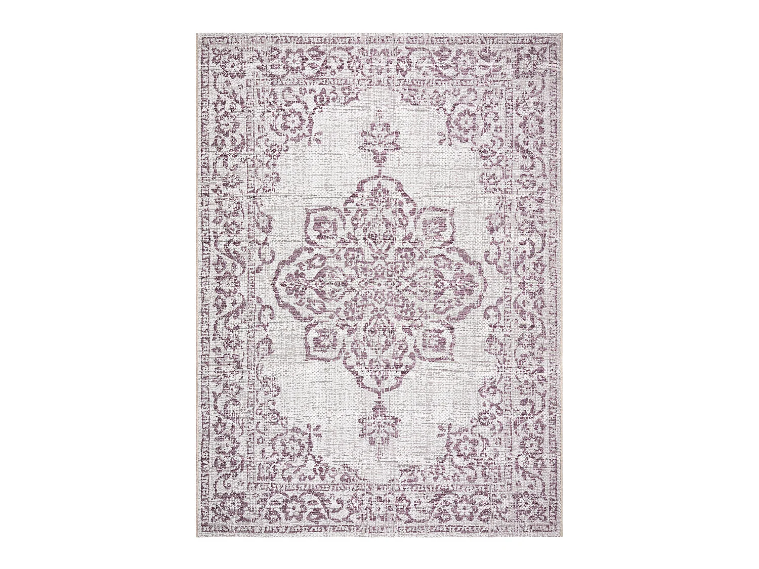 Sisal tapijt SISAL COLOR 47295260 Ornament, kader beige / vuil roze 140x200 cm