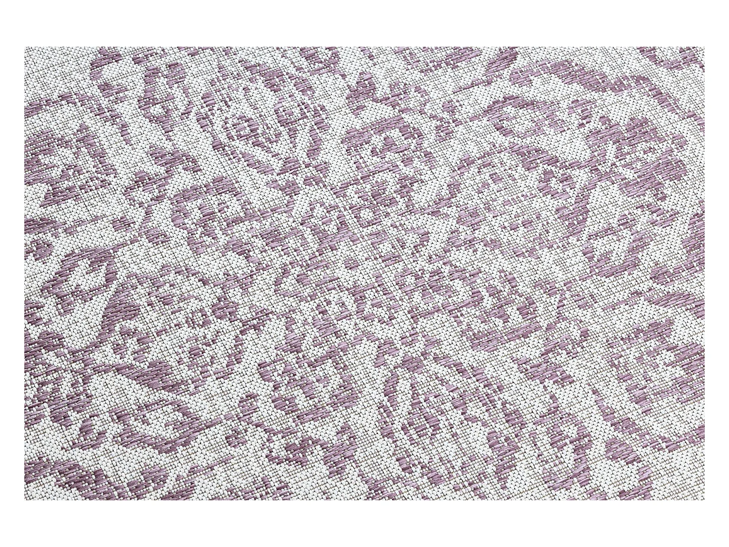 Sisal tapijt SISAL COLOR 47295260 Ornament, kader beige / vuil roze 140x200 cm