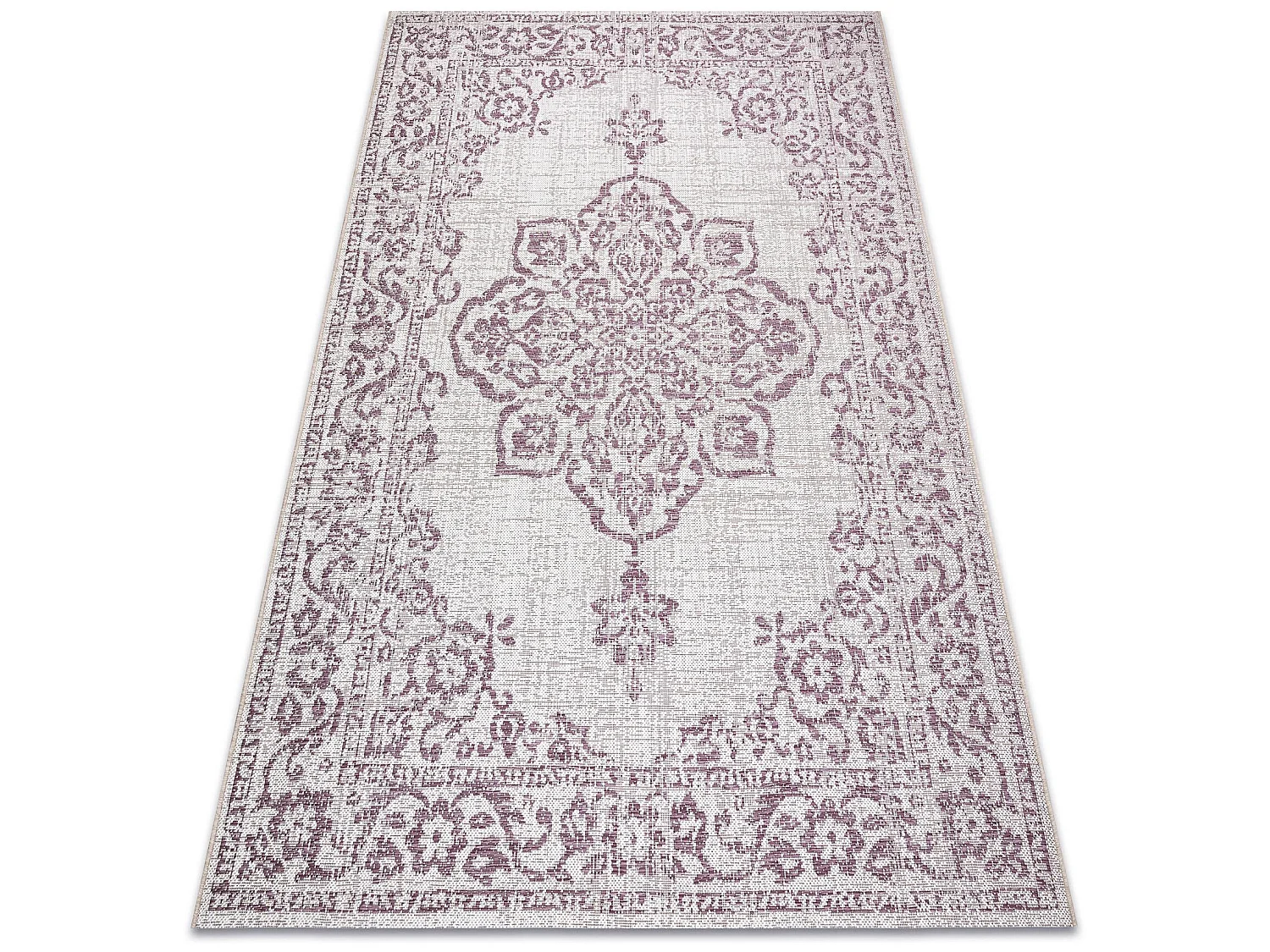 Tapis COLOR 47295260 SISAL ornement, cadre beige / violet  140x200 cm