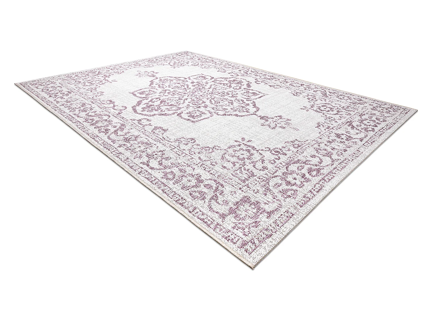 Tapis COLOR 47295260 SISAL ornement, cadre beige / violet  140x200 cm