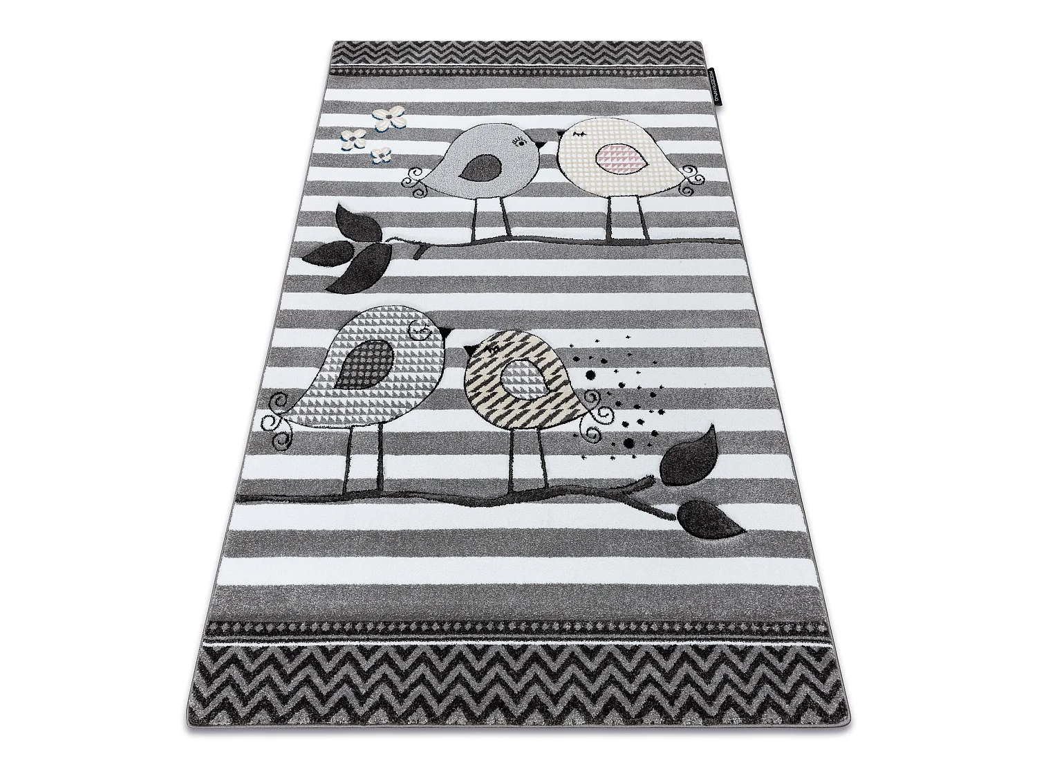 Tapijt PETIT BIRDS VOGELS grijskleuring 200x290 cm