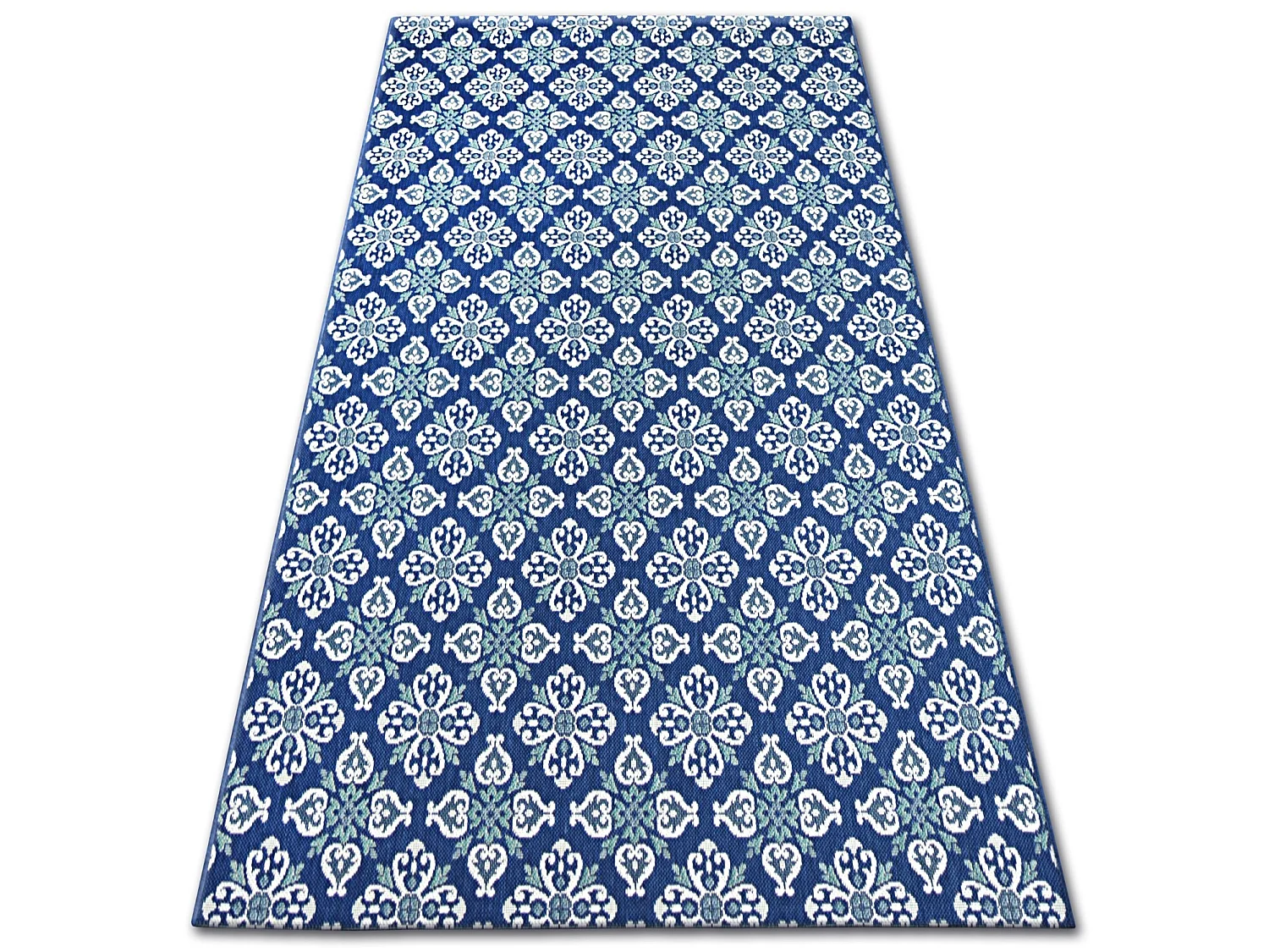 Tapis EN CORDE SIZAL COLOR 19246/699 Fleurs Bleu 80x150 cm
