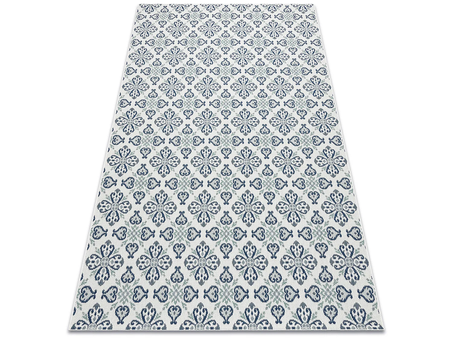 Tapis EN CORDE SIZAL COLOR 19246/969 Fleurs Blanc 160x230 cm