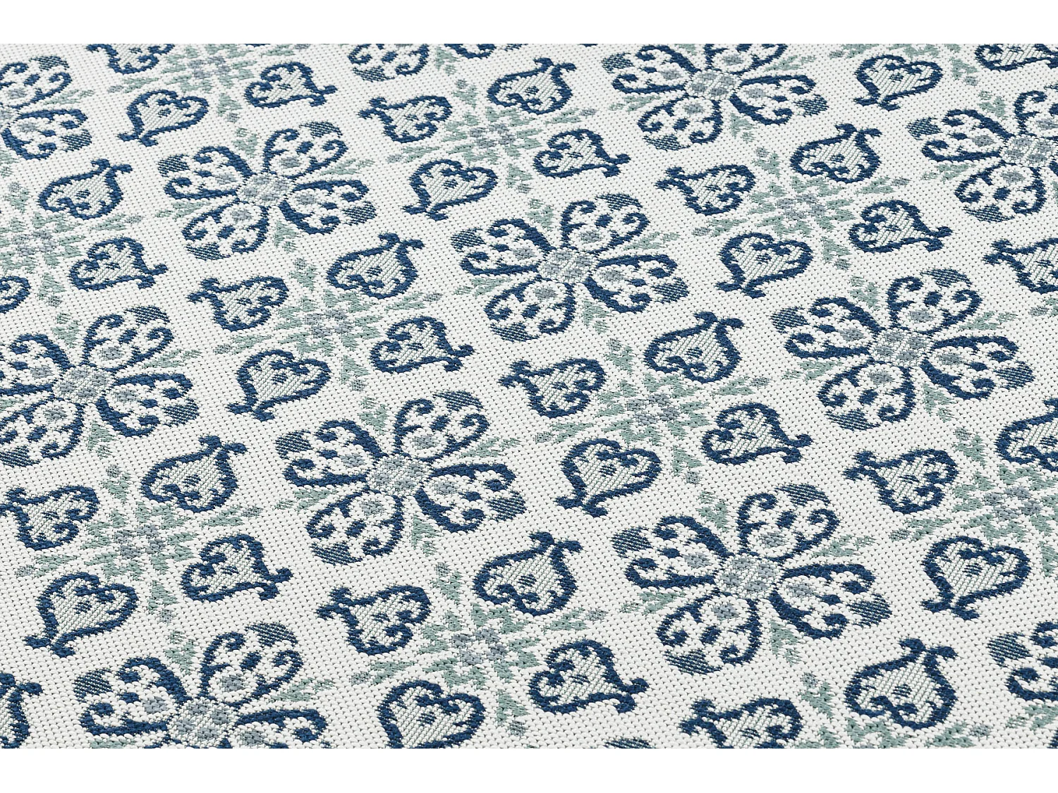 Tapis EN CORDE SIZAL COLOR 19246/969 Fleurs Blanc 160x230 cm