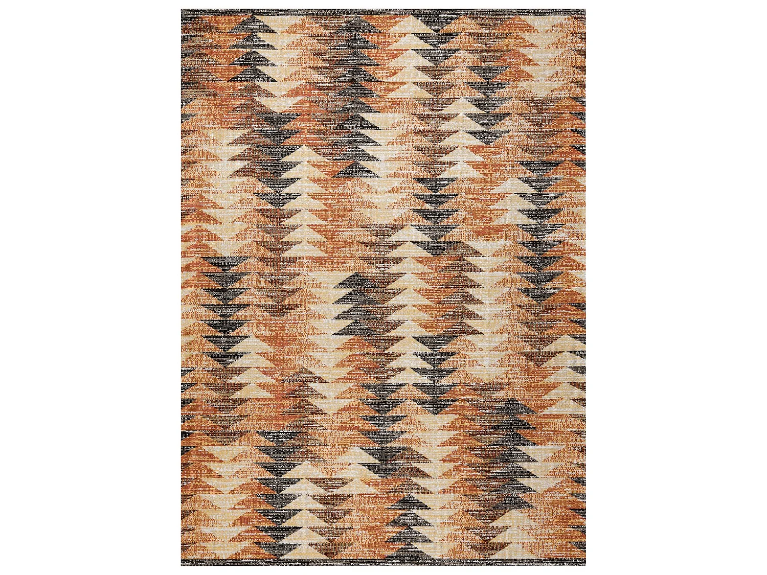 Modern tapijt MUNDO D5781 driehoeken 3D outdoor oranje / beige 200x290 cm