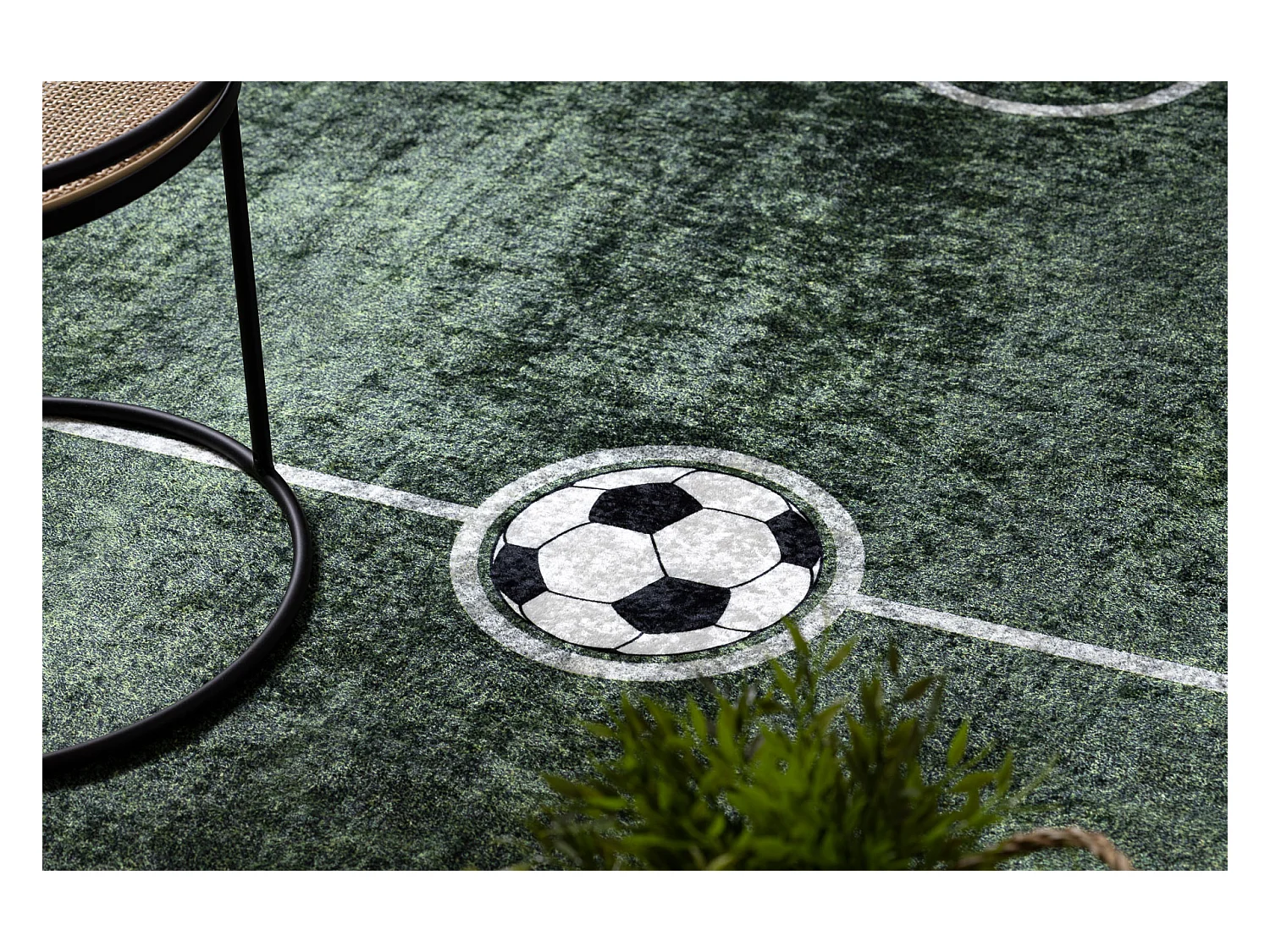 BAMBINO 2138 Waschteppich Spielfeld, Fußball für Kinder Anti-Rutsch  120x170 cm