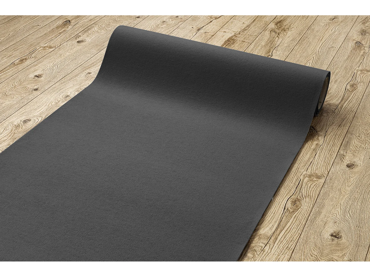Tapis ANTIDÉRAPANT RUMBA 1897 couleur unique gris foncé 200x500 cm