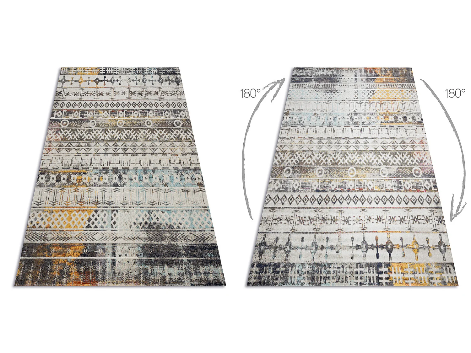 Modern tapijt MUNDO E0591 etnisch boho outdoor beige 120x170 cm