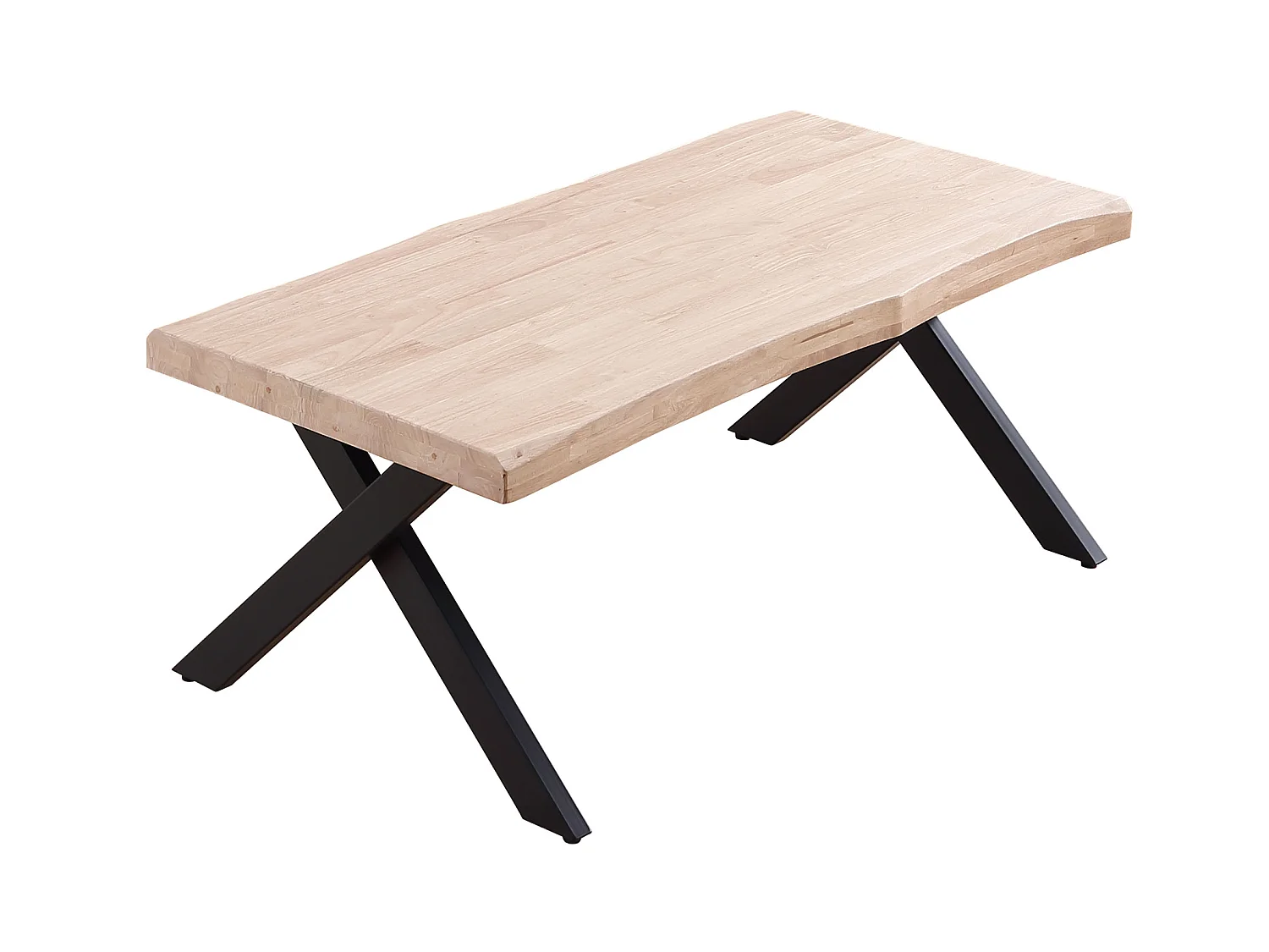 Table basse relevable en bois et métal coloris chêne nordique noir - longueur 120 x profondeur 66 x hauteur 47-62 cm