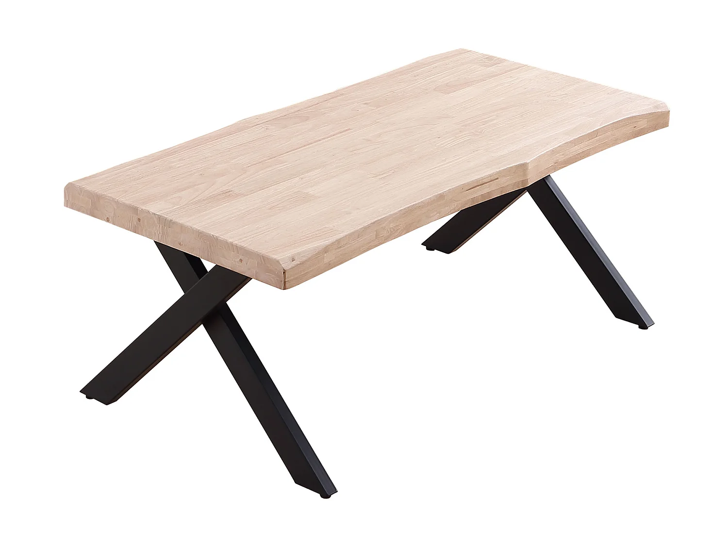 Table basse relevable en bois et métal coloris chêne nordique noir - longueur 120 x profondeur 66 x hauteur 47-62 cm