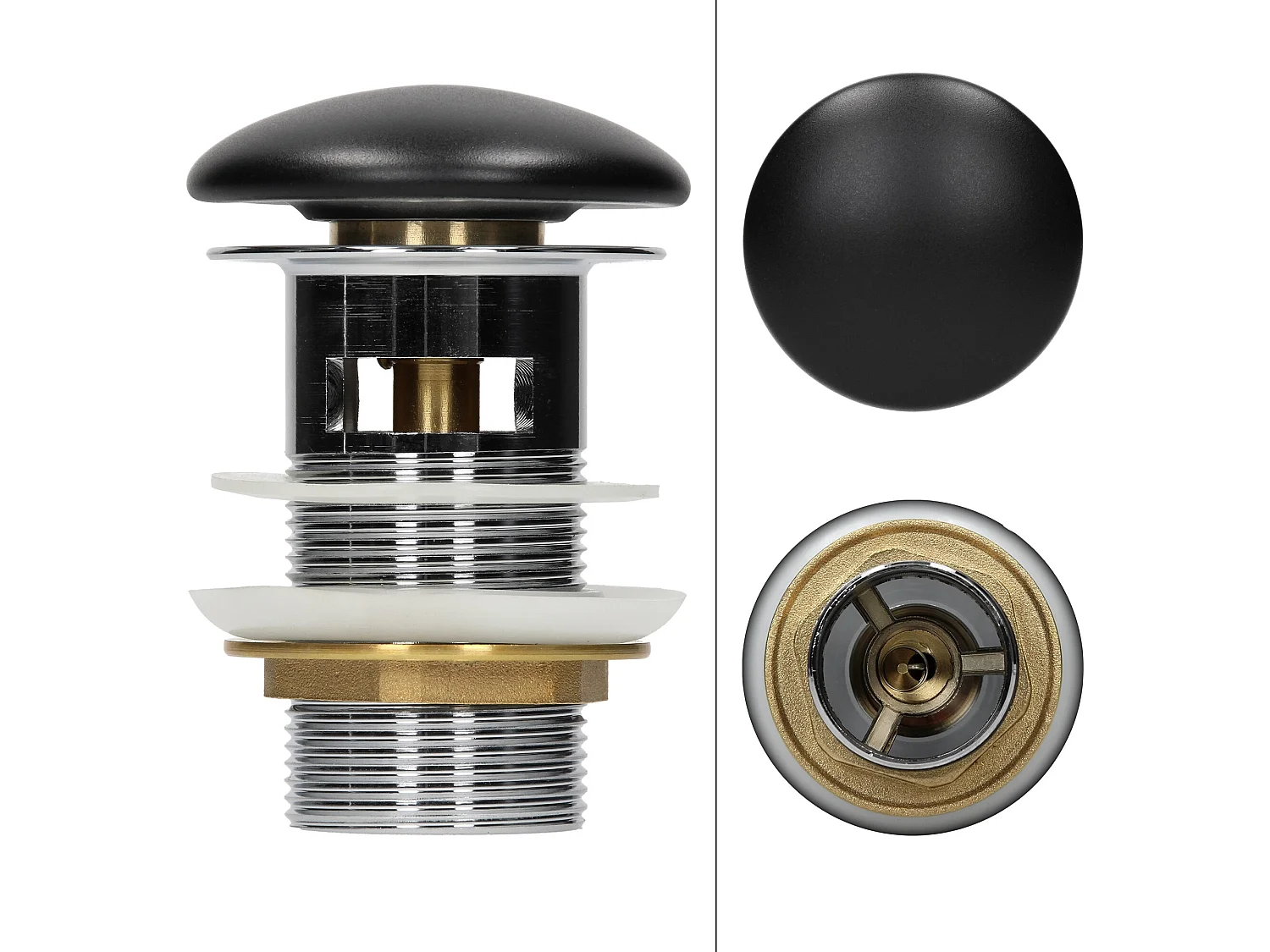 Lavabo á poser céramique noir trop-plein et garniture de vidage 415x365x130 mm