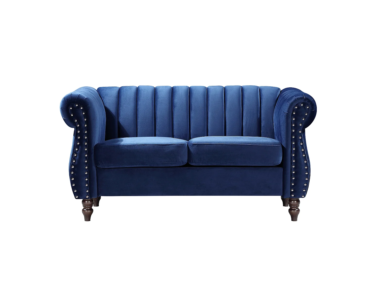 Canapés chesterfield 3 places et 2 places en velours bleu roi TRUMBO