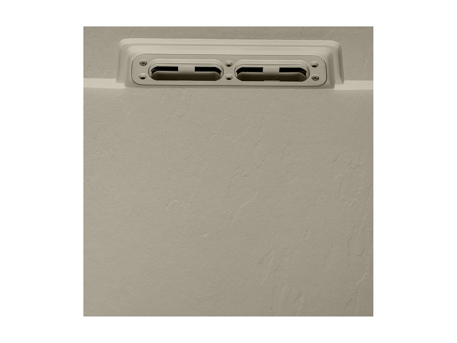 ONA extra vlakke douchebak met zandkleurige leisteenlook 100x80