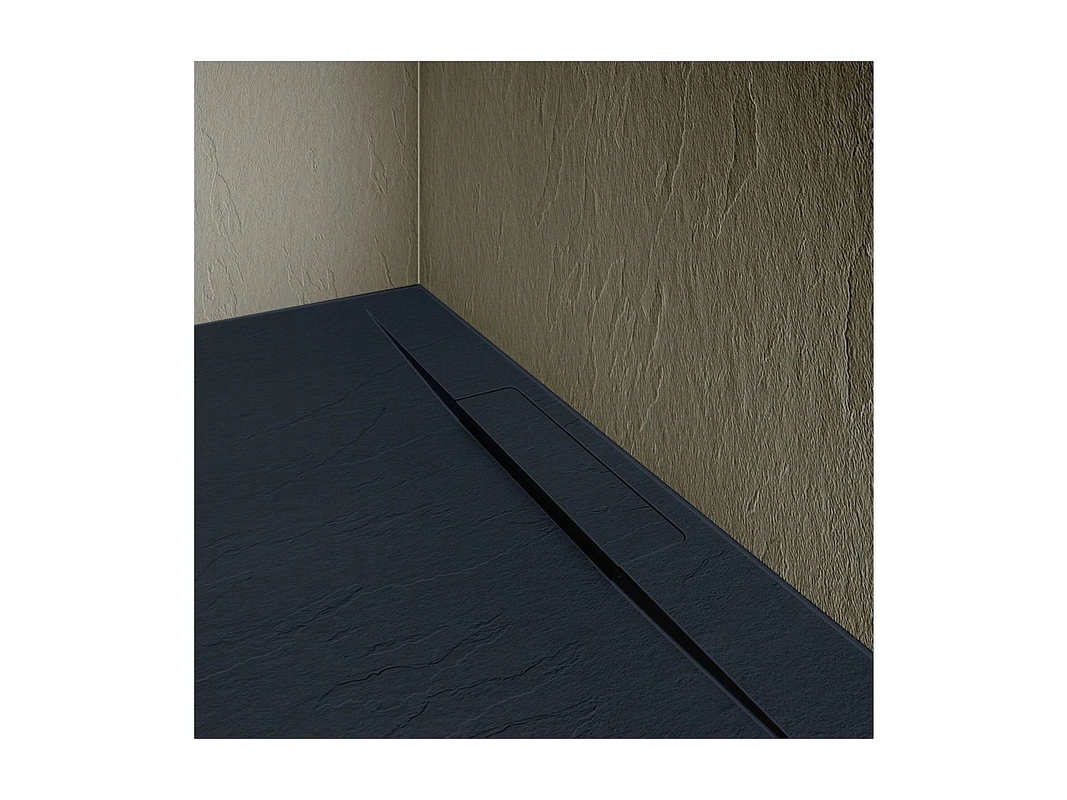 ONA extraflache Duschwanne in Schieferoptik 120x80cm 140x90