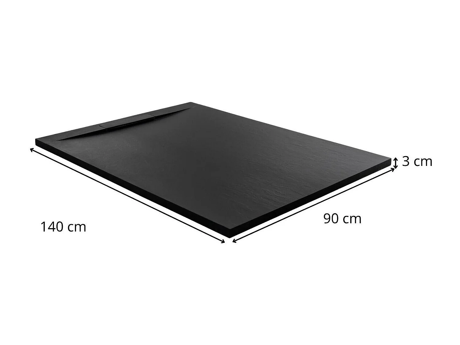 ONA extraflache Duschwanne in Schieferoptik 140x90