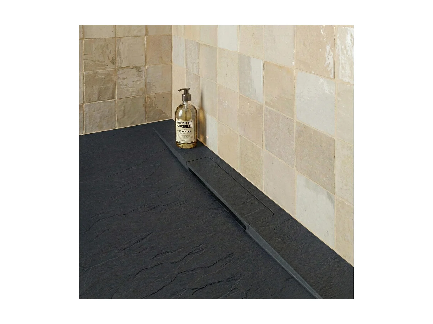 Base de duche extra plana ONA com efeito ardósia 120x80