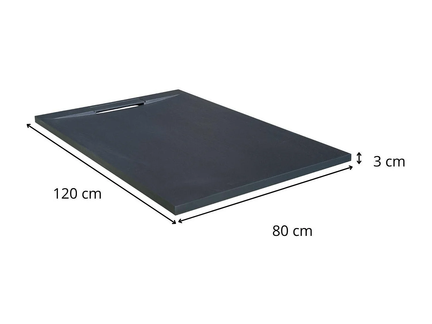 Base de duche extra plana ONA com efeito ardósia 120x80