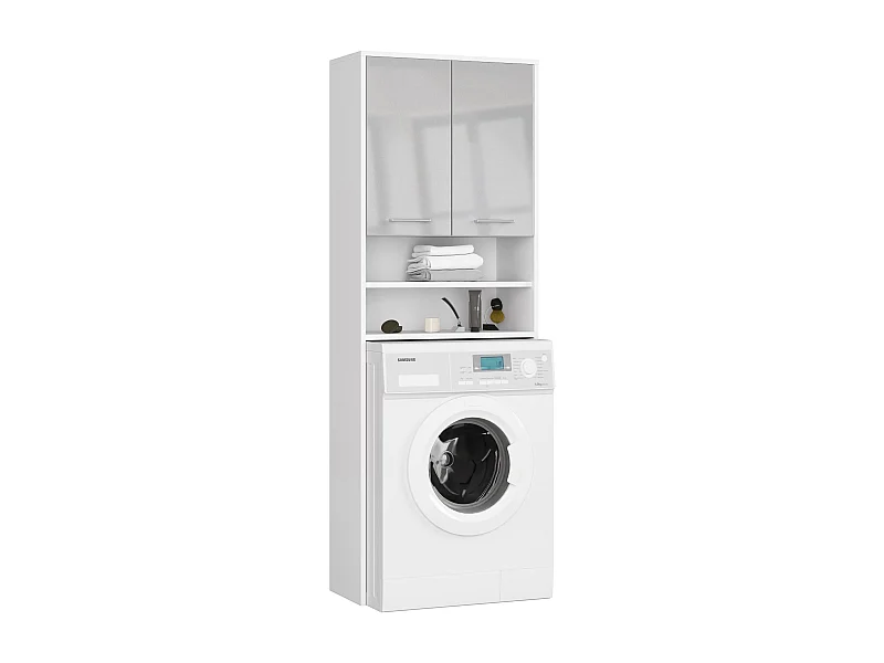 Meuble de rangement pour machine à laver, 2 portes, 64 x 30 x 190 cm