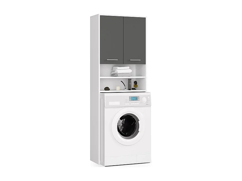 Meuble de rangement pour machine à laver, 2 portes, 64 x 30 x 190 cm