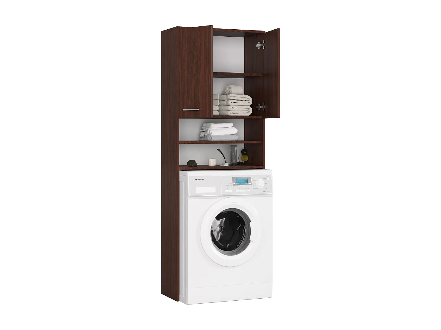 Meuble de rangement pour machine à laver, 2 portes, 64 x 30 x 190 cm