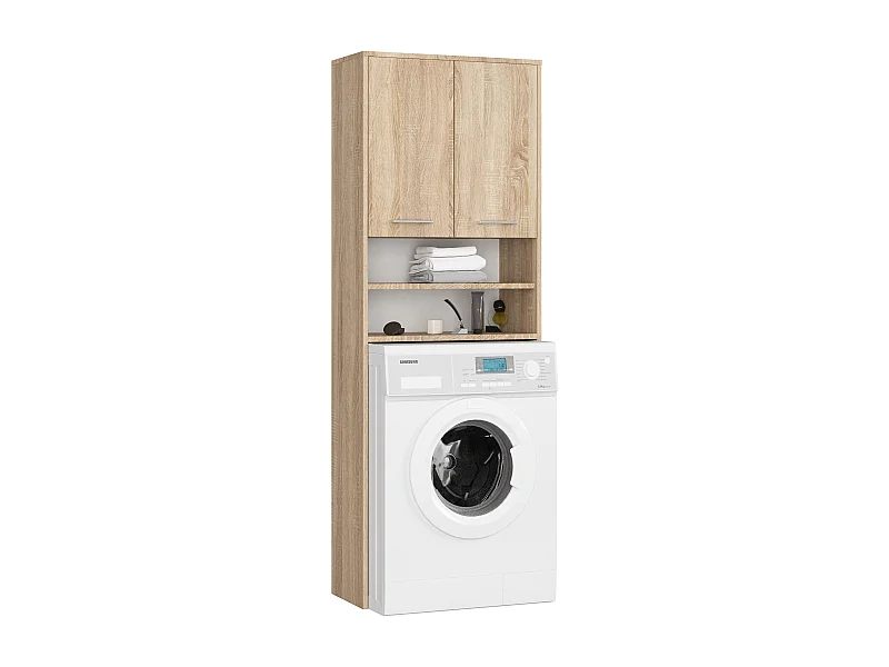 Meuble de rangement pour machine à laver, 2 portes, 64 x 30 x 190 cm