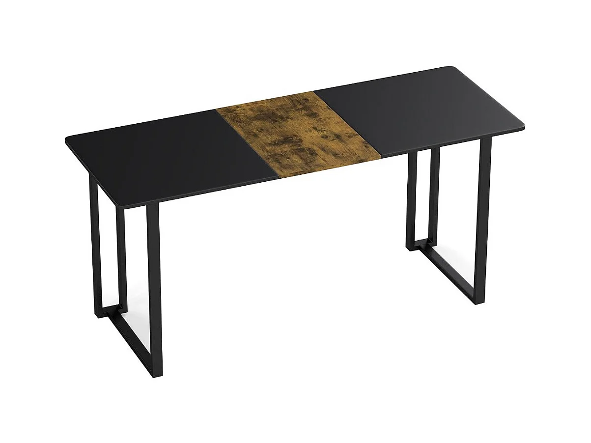 Bureau d'Ordinateur Bureau de Bureau Grand 60 x 160 cm Bureau d'Étude avec Cadre en Métal Bureau Industriel Table de Conférence Noir