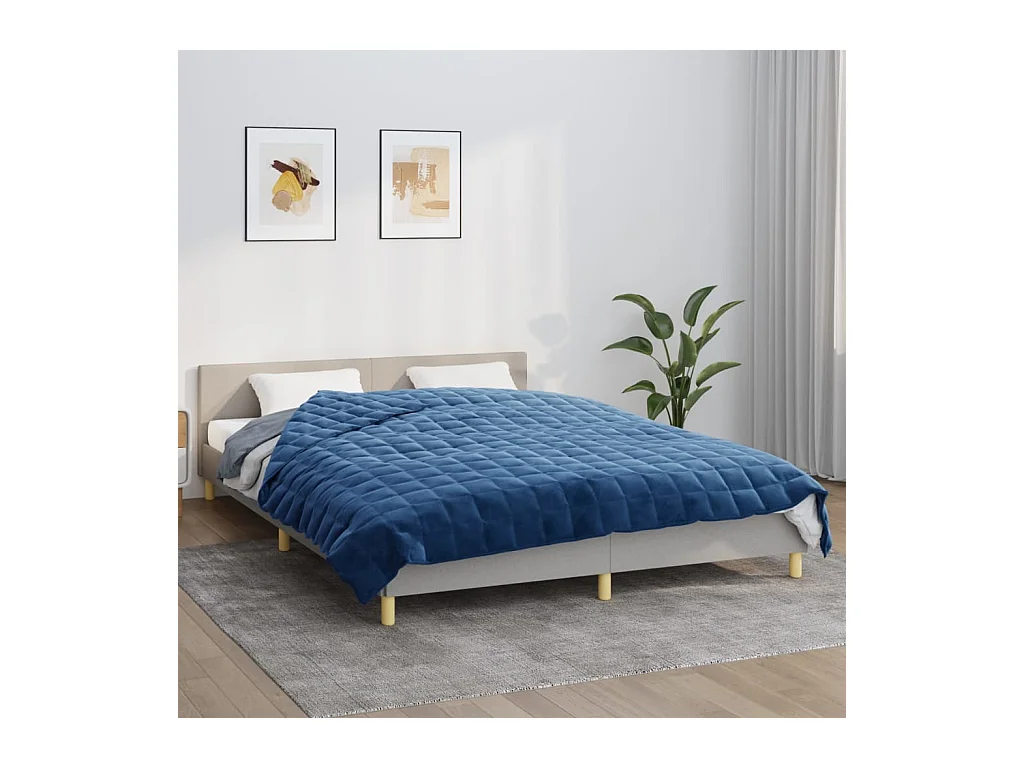 Couverture | Plaid lestée Bleu 200x230 cm 13 kg Tissu
